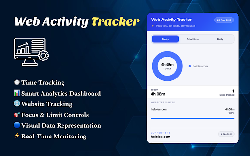 Web Activity Tracker :: Track active browsing time per website and alert when a custom time limit is reached.