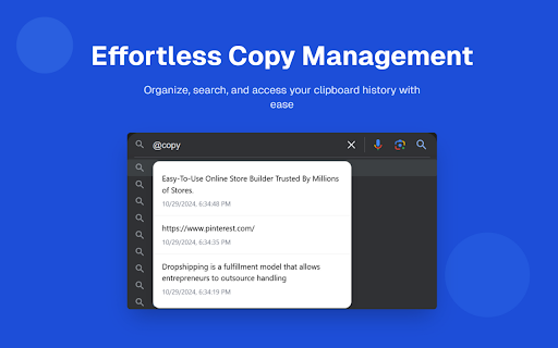 Copy History Saver :: Clipboard manager that saves your copy history with smart features, accessible instantly through keyboard shortcuts.