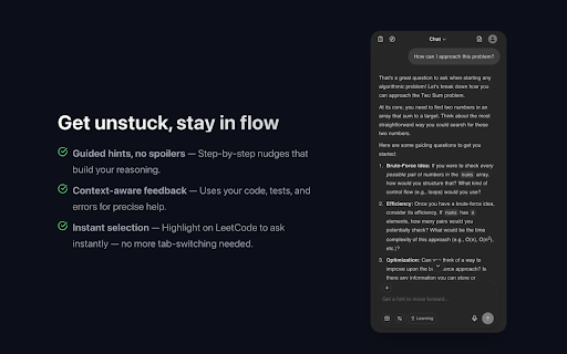 LeetCopilot: LeetCode AI Assistant :: Practice LeetCode smarter with AI hints, personalized study notes, and realistic mock interviews for coding interview preparation.