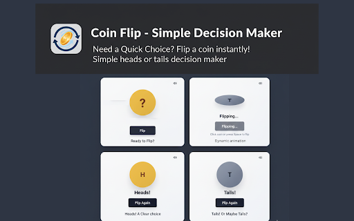 Coin Flip - Simple Decision Maker :: Need a Quick Choice? Flip a coin instantly! Simple heads or tails decision maker.