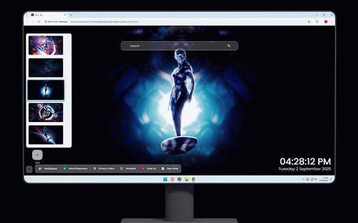 Silver Surfer Wallpaper :: Epic Silver Surfer wallpaper featuring the cosmic Marvel hero surfing through space and galaxies.