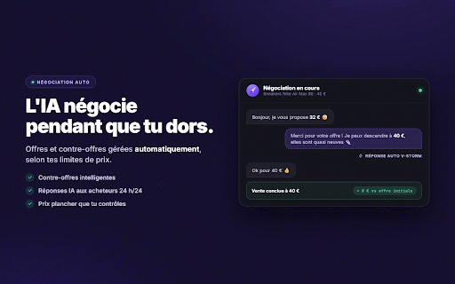 V-Storm — Automatisation pour Vinted :: Republication auto, annonces par IA, négociation, messages aux favoris, bordereaux et compta pour vendeurs Vinted.