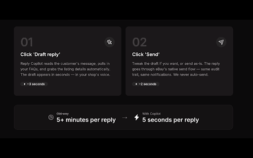 Reply Copilot :: AI-drafted replies for marketplace customer-support messages.