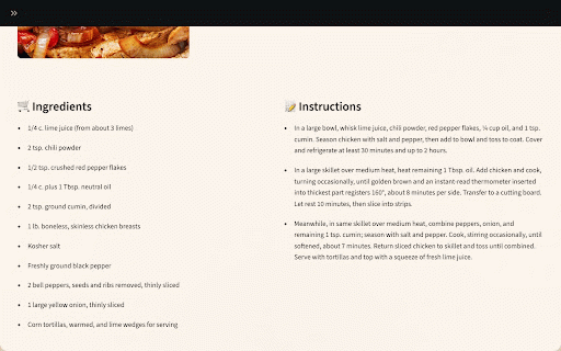 Just Recipes :: Strip ads and fluff from any recipe page — even bot-protected ones. Click the icon to open the current page in Just Recipes.