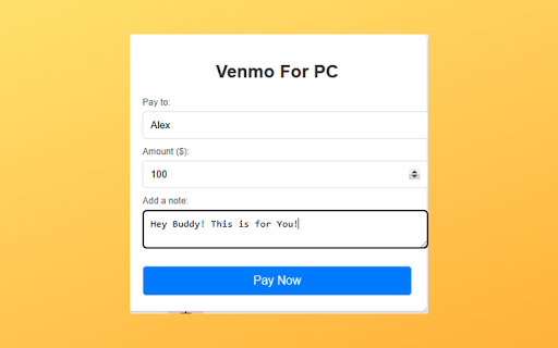Venmo PC Edition For Surprise! :: Venmo For PC lets you send fake money with funny notes. Enjoy hilarious payment pranks with friends, no real money involved!