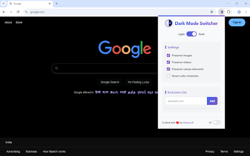 Dark Mode Switcher :: Switch between light and dark themes instantly on any website.