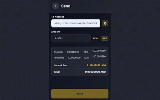ACG Wallet :: Secure ACG cryptocurrency wallet with anti-phishing protection