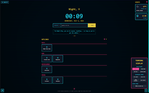 Cyberpunk 2077 Themed Homepage :: An immersive Cyberpunk 2077 themed homepage with dynamic and interactive elements!