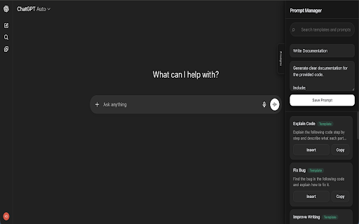 ChatGPT Prompt Manager – Save & Reuse Prompts :: Save, search, and insert reusable prompts directly inside ChatGPT.
