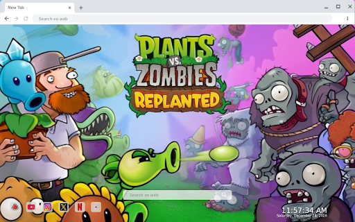 Plants Zombies Replanted, Key Live Wallpaper :: Transform your new tab into a vibrant garden with HD live wallpapers of plants and zombies to brighten your browsing experience.
