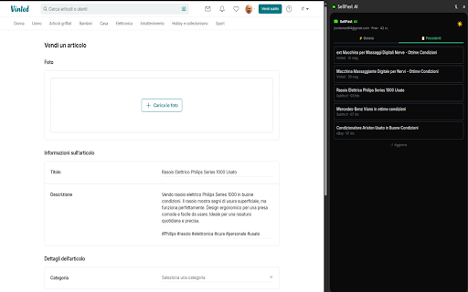 SellFast AI :: Generate AI listings and auto-fill forms on Vinted, eBay and Subito.it