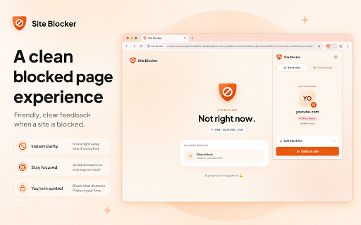Site Blocker :: Use Site Blocker to block websites on chrome and stay focused with a pomodoro timer app and focus timer for productivity