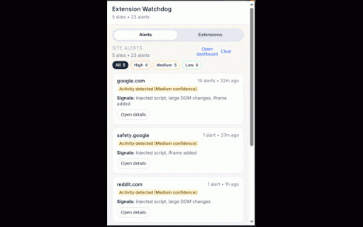 Chrome Extension Watchdog :: Lists installed extensions and alerts when new ones are added.