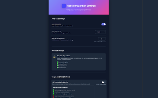 Session Guardian :: Never lose your tabs again. Privacy-first tab session manager.