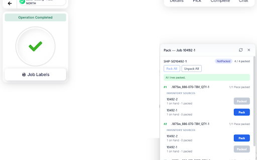 Fulcrum Pack :: Adds a draggable quick-pack widget to Fulcrum's operator job tracking view.