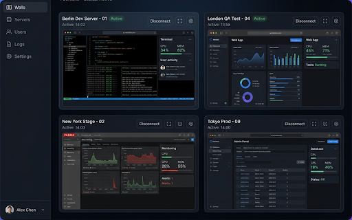 Chrome Remote Multi-Task :: Multi-tab and grid TV wall manager for Chrome Remote Desktop.