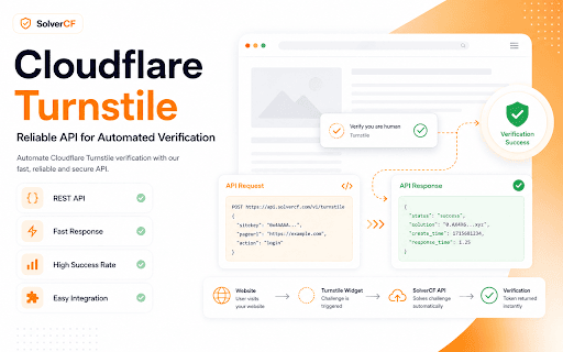 SolverCF :: Automatically solve Cloudflare Turnstile, Google reCAPTCHA v3, and reCAPTCHA v3 Enterprise challenges via solvercf.com.