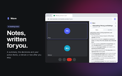 Wave AI :: Record meetings, browser tabs and voice memos. Wave AI turns them into transcripts, notes and answers.