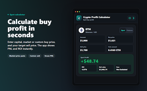 Crypto Profit Calculator :: Live crypto prices with spot and futures PNL calculators.