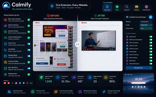 Calmify :: Block ads, remove distractions, stay focused.