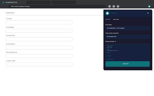 FormVault - Smart Form Saver :: Save and auto-fill web forms instantly. Perfect for job applications and repetitive forms. Never type the same info twice.