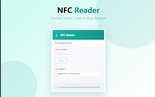 NFC Reader :: Read NFC-A cards from USB reader and auto-fill input fields