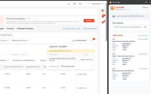 GR-FLOW :: Ranks Shopee products and variants by Add to Cart and sales using locally processed Product Performance XLSX reports.