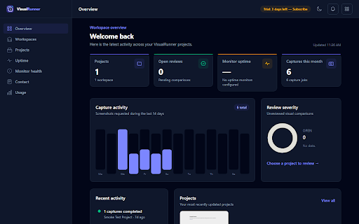 VisualRunner :: Configure and launch localization screenshot QA capture jobs from the current page.