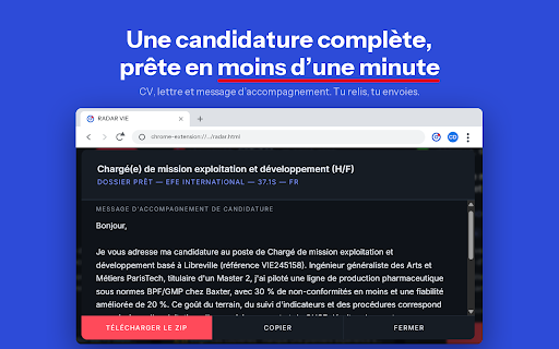 RADAR VIE PRO :: Trouve les offres à l'international — V.I.E et tableaux de recrutement — qui correspondent à ton parcours, et prépare ton dossier.