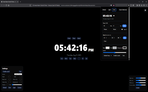Smart Alarm Clock & Timer – Snooze, Sync & Themes :: Set alarms & timers with snooze, repeat, and synced dark/light themes in popup and fullscreen.