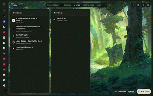 Shiori :: A calm new-tab workspace for organizing tabs, bookmarks, notes, tasks, and focused work.