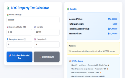 NYC Property Tax Alert :: Alerts NYC property owners of upcoming tax due dates with countdowns, reminders, and optional tax calculation tools.