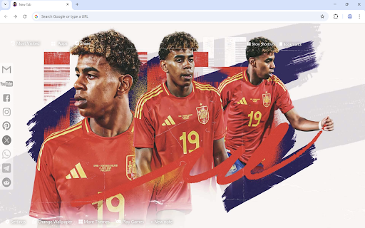 Lamine Yamal Wallpaper :: Lamine Yamal Wallpaper turn new tab to custom HD Lamine Yamal background. Lamine Yamal wallpaper background themes for fans.