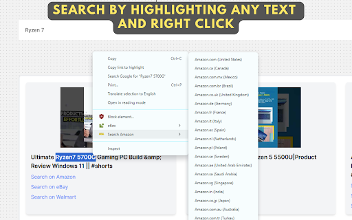 Search on Amazon - Effortless Product Search on Amazon - Amazon Search :: Search on Amazon: Quickly search products on Amazon (Alt + 1), supports 19 sites. Boost productivity & save time!