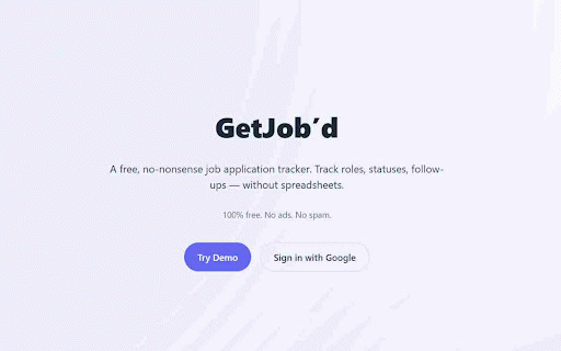 GetJob'd - Job Application Tracker :: Save job application URLs