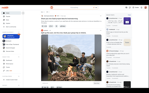 Clean Reddit :: Hide the clutter on Reddit. Toggle off sidebars, ads, nags and feed noise one by one.