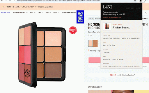 L4NI Product Saver :: Save beauty products from any retailer into your L4NI kit in one click.