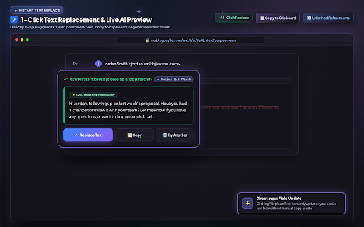 Rewriter AI :: Inline AI text assistant to rewrite, refine, or summarize text on any webpage using your own API keys.