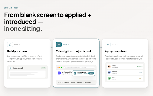 ResumesTailor :: One-click resume and cover letter tailoring for any job posting.