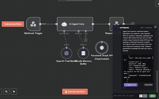 automagic :: AI assistant for building one click deploy automation workflows in n8n and Make.com.