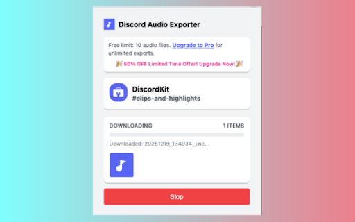 Discord Audio Downloader - DiscordKit :: Download Discord audio messages and voice messages easily. Bulk save mp3, wav, and other audio files from any channel.