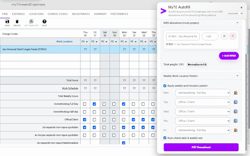 MyTE Autofill Helper :: Autofill Accenture MyTE timesheets with multi-WBS allocations and homeworking/office patterns.