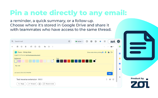 Foura :: Meet Foura: four features, one lucky inbox. Reversed threads, front-row attachments, exact timestamps, and sticky notes for Gmail.
