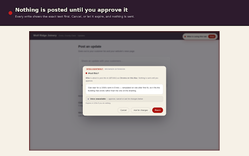 IntelligentWolf :: Lets your IntelligentWolf agents act in your own browser, in tabs you can see, on sites you have allowed.
