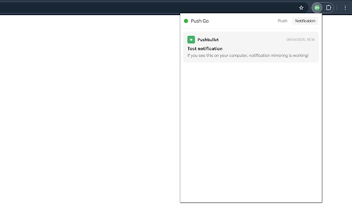 Push Go for Pushbullet :: A lightweight, open-source extension for cross-device pushes via Pushbullet API.