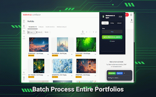 Shutterstock AI Agent :: Automate image tagging and metadata for Shutterstock using AI.