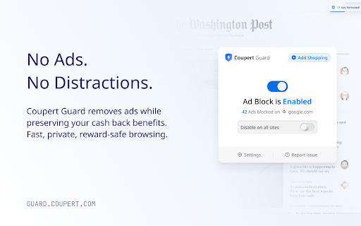 Coupert Guard - Ad blocker & Cash Back Guard :: Block ads. Secure your shopping savings.