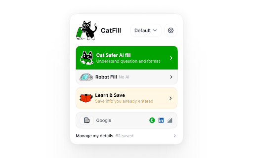 CatFill: AI Form Autofill :: Autofill forms instantly using your saved information and optional AI. Your personal data stays private and stored locally.