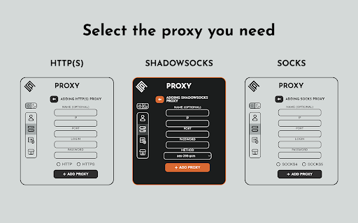 SetProxy - Connect to Shadowsocks/Socks/Http(s) Proxy :: Set Proxy Extension supports multiple proxies and allows you to switch between them. Allow Shadowsocks, Http(s) and Socks4/5