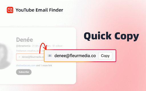 YouTube Email Finder for Instant Influencer Contact Info :: Connect with YouTube influencers fast using this free email finder—an easier alternative to Wednesday, Favikon and Kolr.
